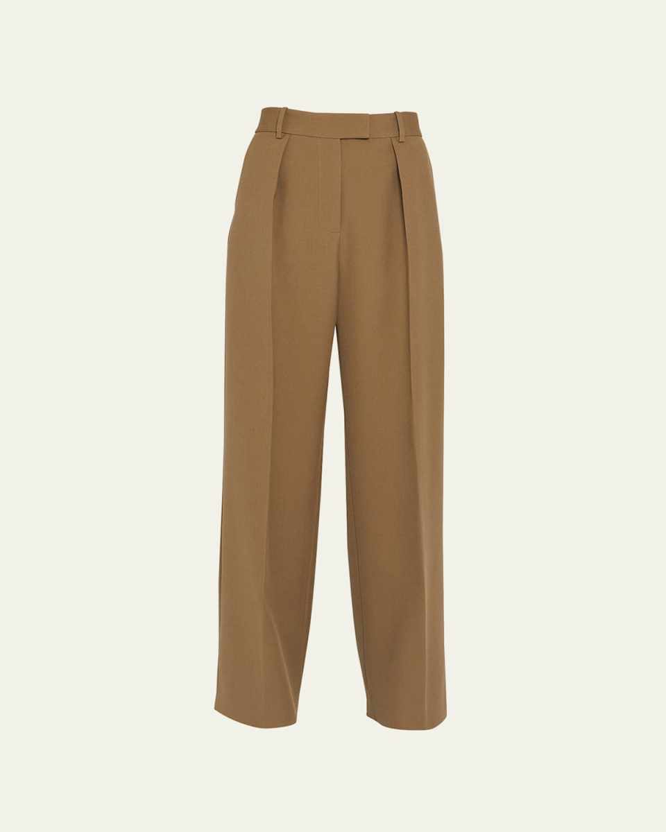 Peek A Boo Straight-Leg Wool Pants